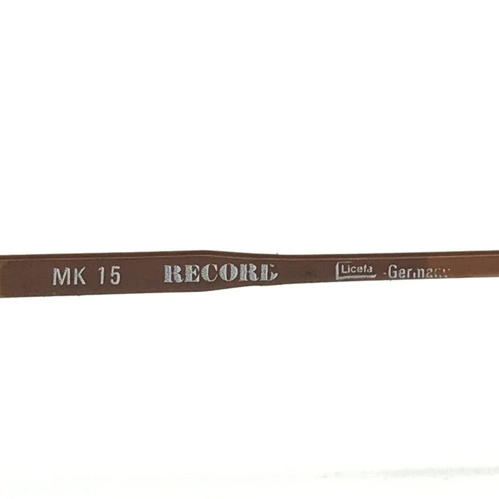 Vintage Record Eyeglasses Frames MK15 Col.714 Brown Aviator Wire Rim 56-16-140